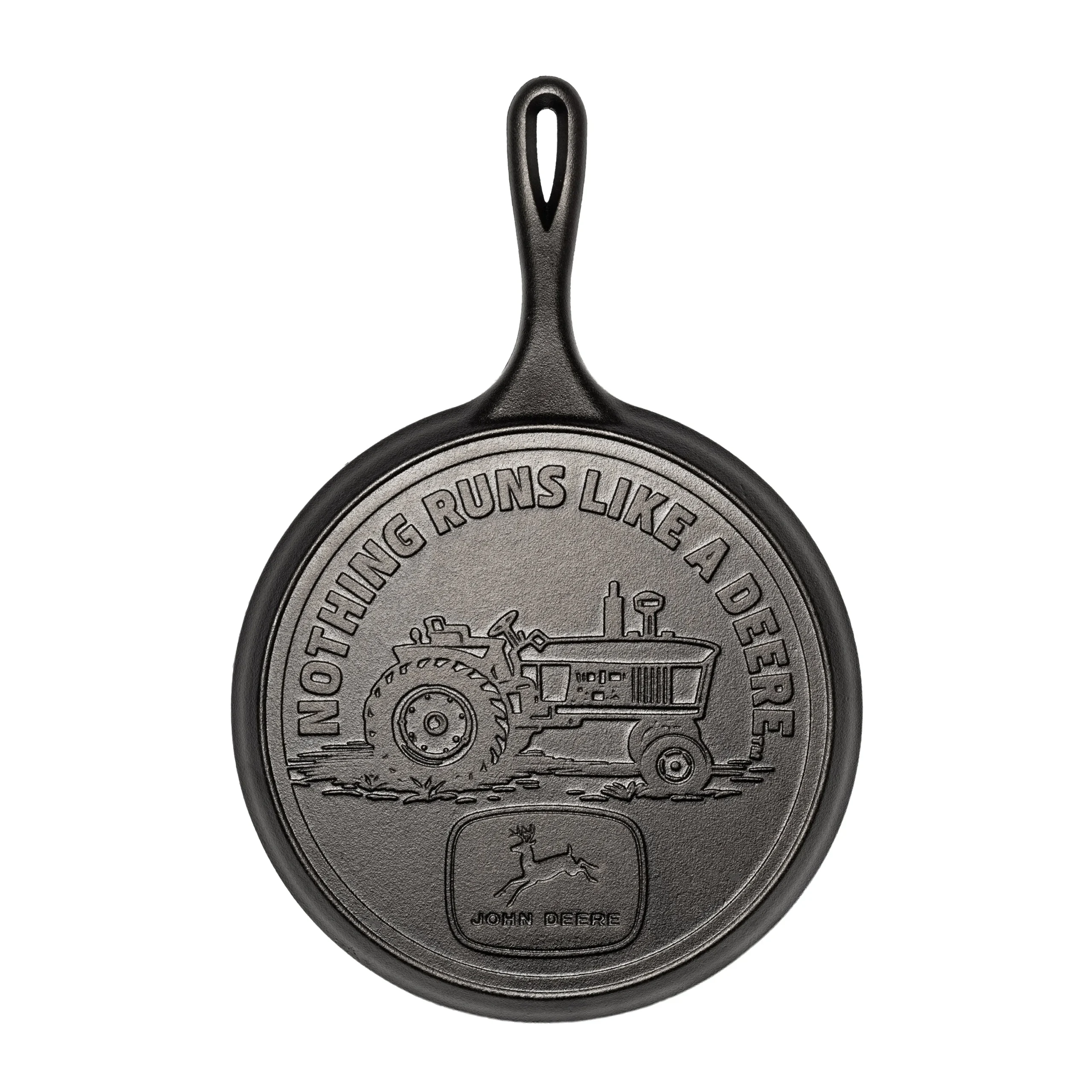 10.5 Inch Seasoned Cast Iron Griddle, John Deere Tractor