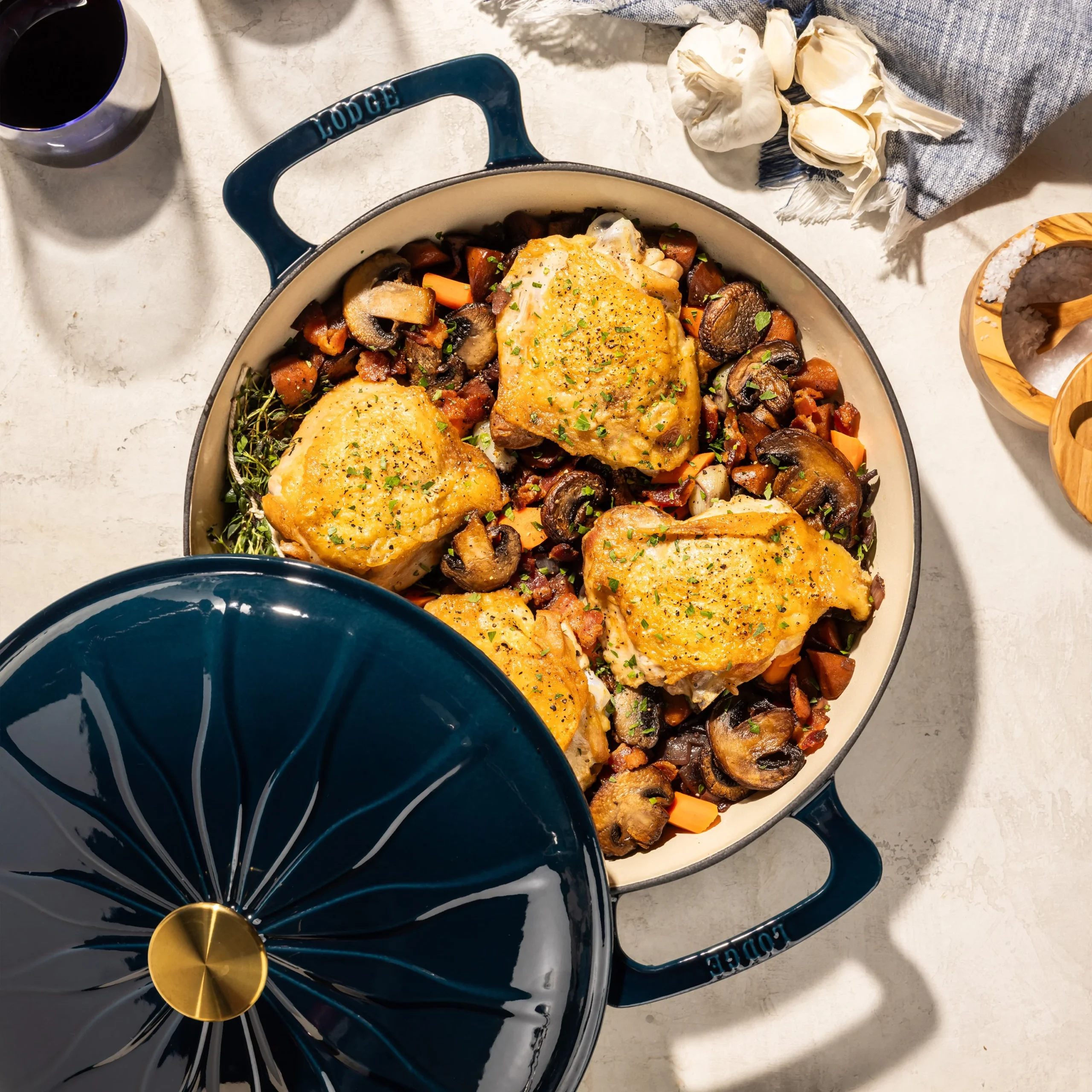 Luxe 3.6 Quart Enameled Cast Iron Braiser - Image 6