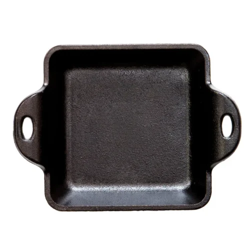 Alternative view of Heat-Treated 10 Ounce Square Cast Iron Mini Server 