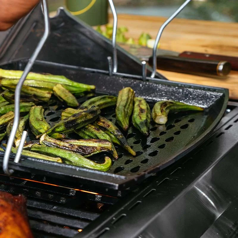 15 x 12 Inch Seasoned Cast Iron Grill Topper - Image 4