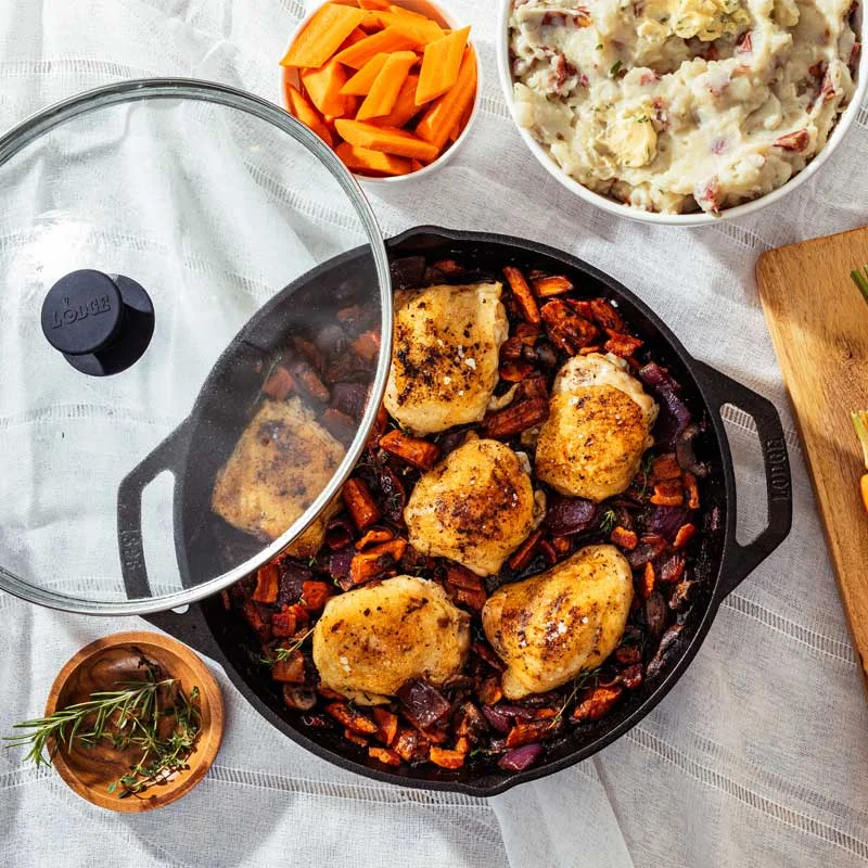 Chef Collection 12 Inch Cast Iron Everyday Pan - Image 4