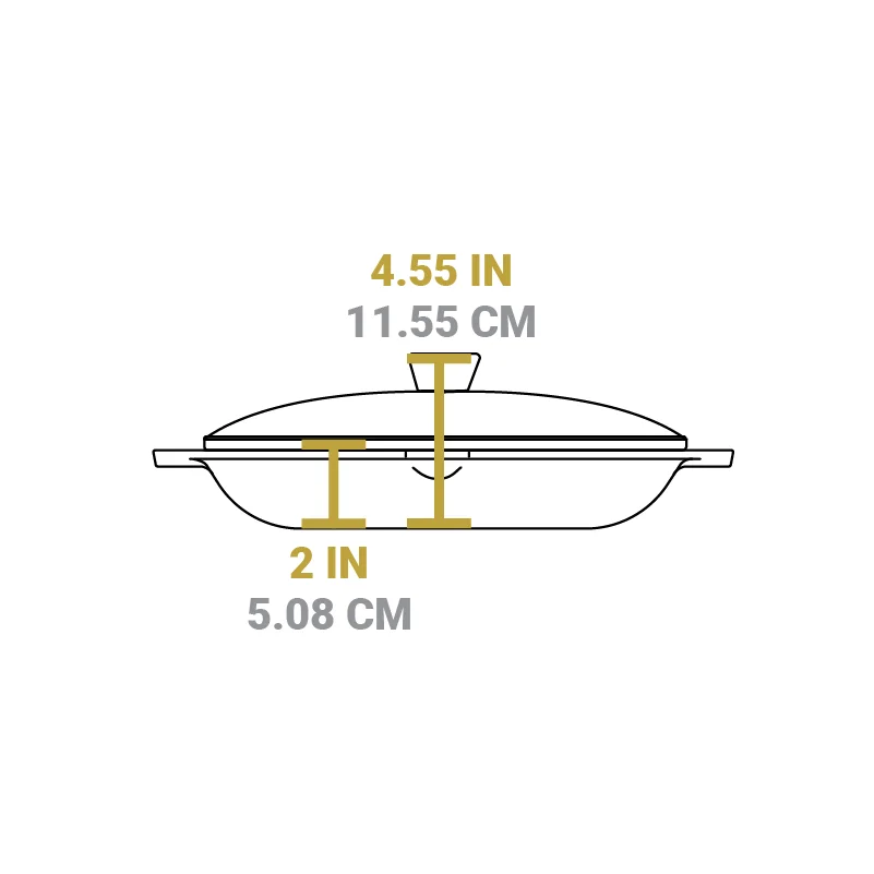 Chef Collection 12 Inch Cast Iron Everyday Pan - Image 5